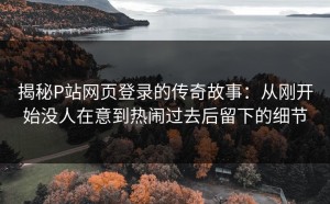 揭秘P站网页登录的传奇故事：从刚开始没人在意到热闹过去后留下的细节