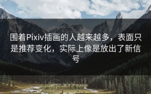 围着Pixiv插画的人越来越多，表面只是推荐变化，实际上像是放出了新信号