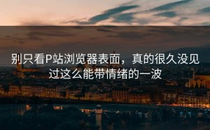 别只看P站浏览器表面，真的很久没见过这么能带情绪的一波