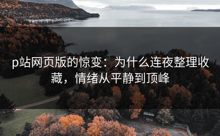 p站网页版的惊变:为什么连夜整理收藏,情绪从平静到顶峰 p站网页版的惊变:为什么连夜整理收藏,情绪从平静到顶峰