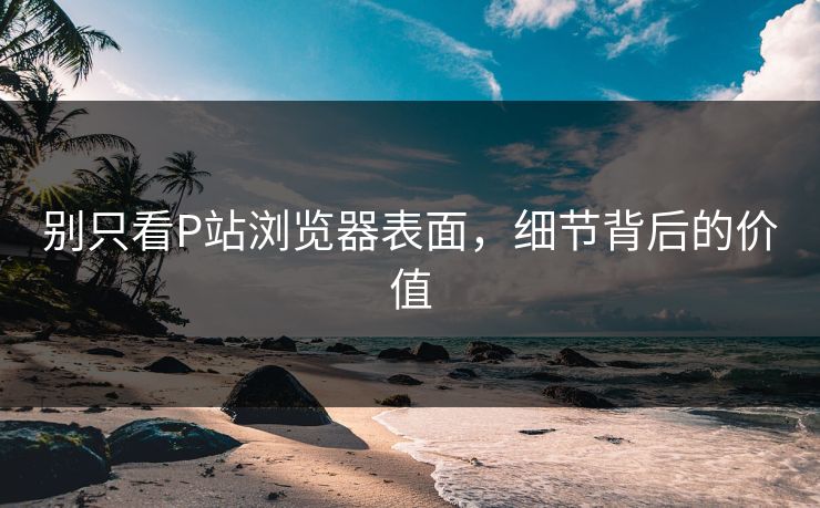 别只看P站浏览器表面,细节背后的价值 别只看P站浏览器表面,细节背后的价值